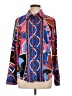 Maison d' Amelie Print Blue Long Sleeve Blouse Size L - photo 1
