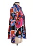 Maison d' Amelie Print Blue Long Sleeve Blouse Size L - photo 4