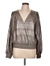 Current Air 100% Polyester Metallic Silver Long Sleeve Blouse Size L - photo 1
