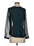 Who What Wear 100% Polyester Argyle Teal Long Sleeve Blouse Size XS - photo 1
