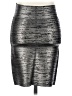 BCBGMAXAZRIA Metallic Silver Faux Leather Skirt Size P (petite) - photo 1