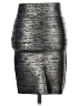 BCBGMAXAZRIA Metallic Silver Faux Leather Skirt Size P (petite) - photo 2