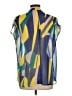 Eclair Color Block Green Short Sleeve Blouse Size L - photo 2
