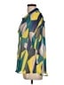 Eclair Color Block Green Short Sleeve Blouse Size L - photo 5