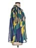 Eclair Color Block Green Short Sleeve Blouse Size L - photo 4