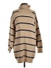 Pull&Bear Stripes Tan Turtleneck Sweater Size S - photo 1