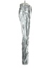 Gap 100% Polyester Metallic Silver Jeggings Size 0r - photo 4