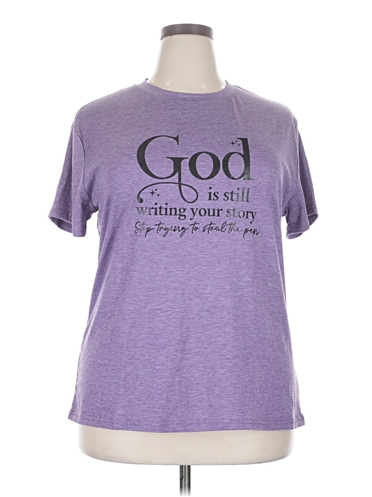 Pre-owned Unbranded Short Sleeve T-shirt In Purple