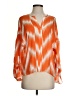 Parker 100% Silk Orange Long Sleeve Silk Top Size S - photo 1