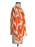 Parker 100% Silk Orange Long Sleeve Silk Top Size S - photo 4