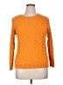 Lands' End 100% Cotton Chevron-herringbone Orange Pullover Sweater Size XL - photo 1