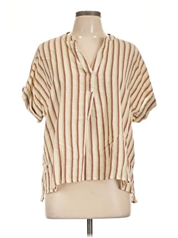 Madewell Crinkle Cotton Lakeline Popover Shirt in Stripe (view 1)