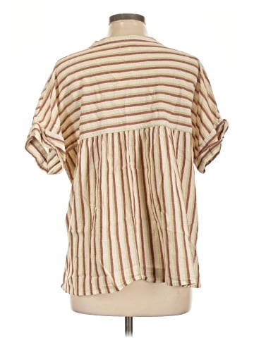 Madewell Crinkle Cotton Lakeline Popover Shirt in Stripe (view 2)