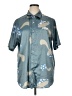 Ripndip 100% Polyester Tropical Teal Short Sleeve Blouse Size XL - photo 1