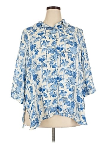 Rose + Olive 3/4 Sleeve Blouse (view 1)