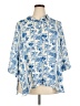 Rose + Olive 100% Polyester Blue 3/4 Sleeve Blouse Size 2X - photo 1