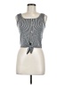 Caution to the Wind Stripes Black Silver Sleeveless Top Size M - photo 1