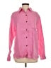 Athleta 100% Linen Color Block Pink Long Sleeve Button-Down Shirt Size S - photo 1