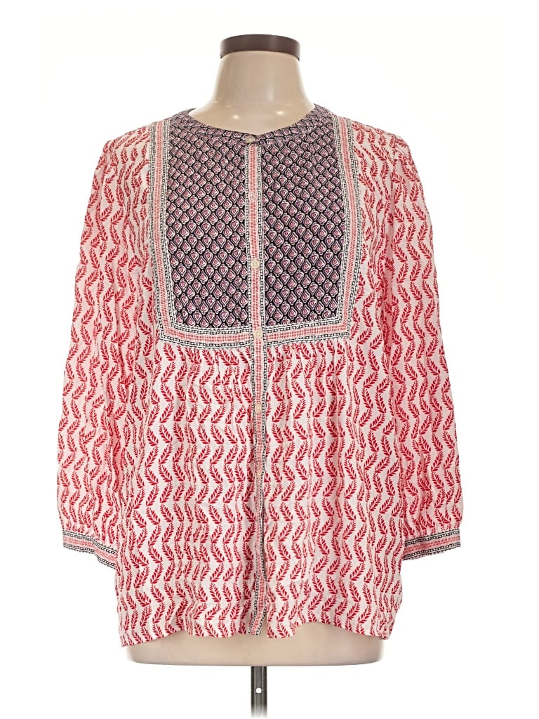 Ann Taylor Loft 3/4 Sleeve Blouse In Red