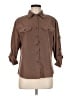 Apparenza Brown 3/4 Sleeve Button-Down Shirt Size M - photo 1