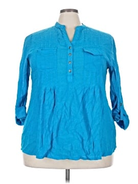 New Directions 3/4 Sleeve Button-Down Shirt (view 1)