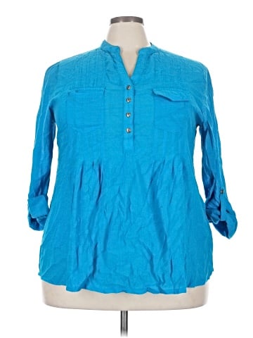 New Directions 3/4 Sleeve Button-Down Shirt (view 1)