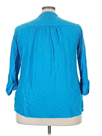 New Directions 3/4 Sleeve Button-Down Shirt (view 2)