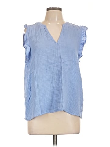 Cosmic Blue Love Sleeveless Blouse (view 1)