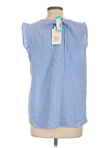 Cosmic Blue Love Sleeveless Blouse (view 2)