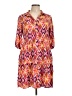 Millenium 100% Rayon Print Orange Casual Dress Size L - photo 1