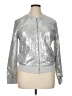 Say What? 100% Polyester Metallic Silver Jacket Size XL - photo 1