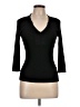 August Silk Black 3/4 Sleeve Top Size L - photo 1