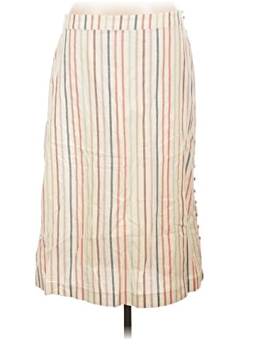 Madewell Button Slit Midi Skirt in Flecked Rainbow Stripe (view 1)