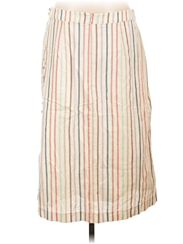 Madewell Button Slit Midi Skirt in Flecked Rainbow Stripe (view 2)