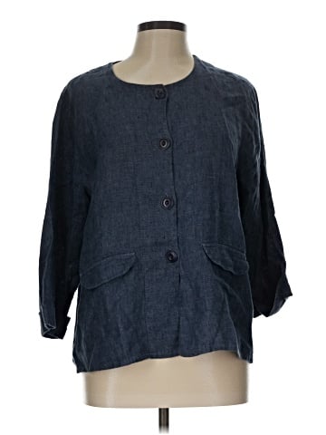 Flax 3/4 Sleeve Button-Down Shirt (view 1)