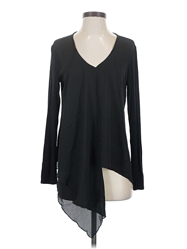 Pre-owned Harve Benard Long Sleeve Blouse In Black