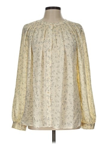 Vince. Long Sleeve Silk Top (view 1)