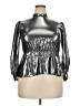 IRO 100% Polyester Metallic Silver 3/4 Sleeve Blouse Size 20 - photo 1