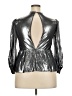IRO 100% Polyester Metallic Silver 3/4 Sleeve Blouse Size 20 - photo 2