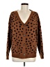 Downeast 100% Acrylic Animal Print Brown Cardigan Size M - photo 1