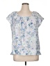 Haven Well Within Floral Tropical Blue Short Sleeve Blouse Size XL - photo 1