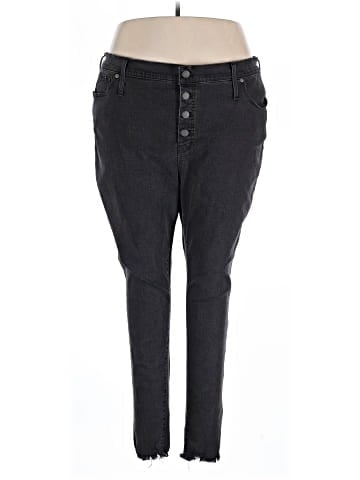 Madewell 9" Mid-Rise Skinny Jeans in Berkeley Black: Button-Through Edition (view 1)