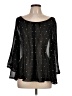 H&M 100% Polyester Stars Black Long Sleeve Blouse Size 10 - photo 1