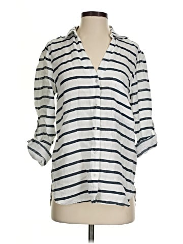 Zara 3/4 Sleeve Button-Down Shirt (view 1)