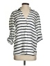 Zara Stripes Ivory 3/4 Sleeve Button-Down Shirt Size S - photo 1