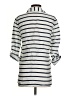 Zara Stripes Ivory 3/4 Sleeve Button-Down Shirt Size S - photo 2