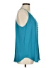 Ann Taylor LOFT 100% Polyester Teal Sleeveless Blouse Size M - photo 4