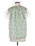 Ann Taylor 100% Polyester Floral Green Short Sleeve Blouse Size M - photo 2