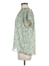 Ann Taylor 100% Polyester Floral Green Short Sleeve Blouse Size M - photo 5