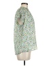 Ann Taylor 100% Polyester Floral Green Short Sleeve Blouse Size M - photo 4